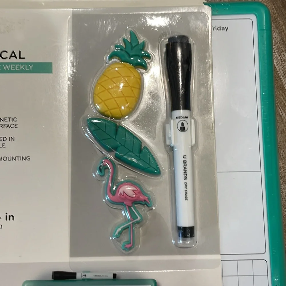 U Brands Tropical Dry Erase Weekly Calendar